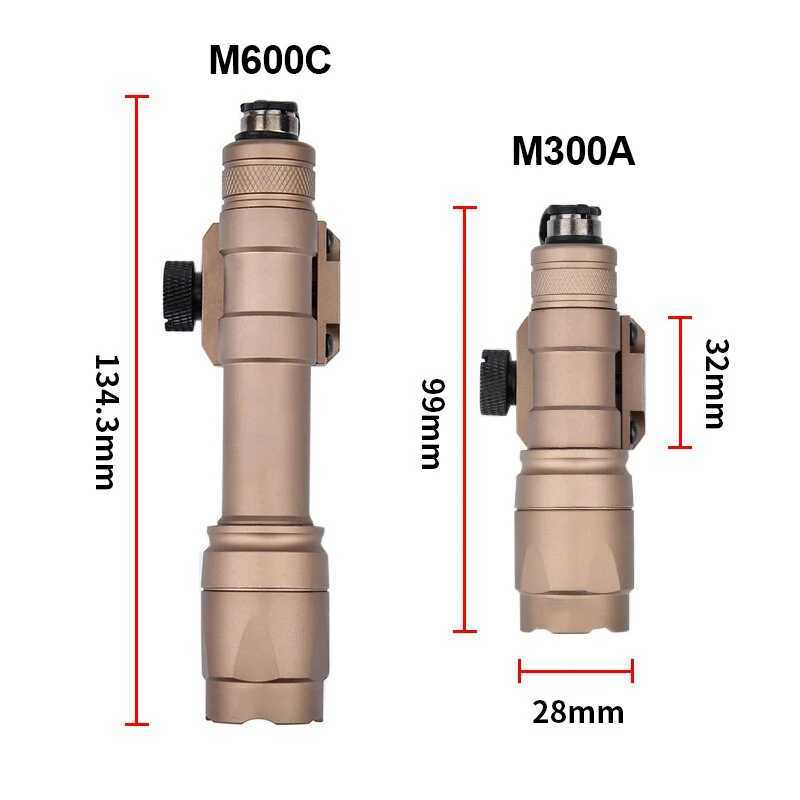Tactical Head M600C M600 M300 Scout Light AR15 Rif Weapon Flashlight White D Hunting Spotlight WADSN M300A Airsoft lampXJ250303