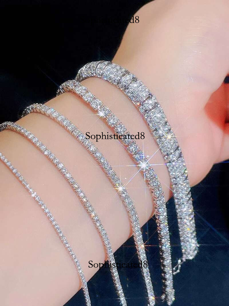 3/4/5/6.5mm Moissanite Tennis Bracelets for Women Men Sterg Sier D Color VVS1 Dia Bracelet with Gra Certificate