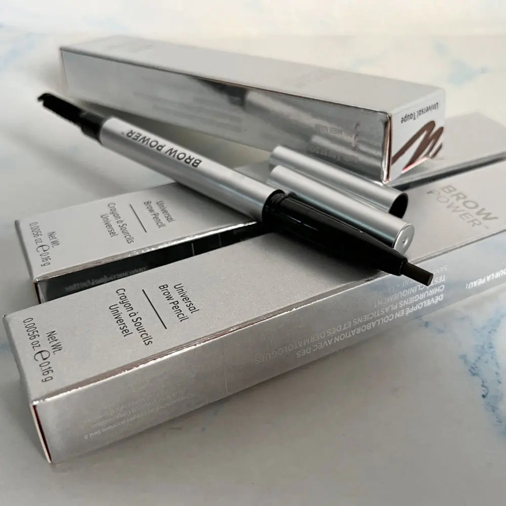 12Pcs/Lot Double Eyebrow Pencil Brow Power Brown Unlversal Brow Pencil 0.16g with Brush 250222