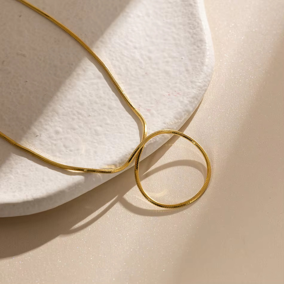 Nagosa Fine Jewelry Solid Real 14k Gold Vermeil Chain Sterg Sier Round Snake k Necklaces for Women