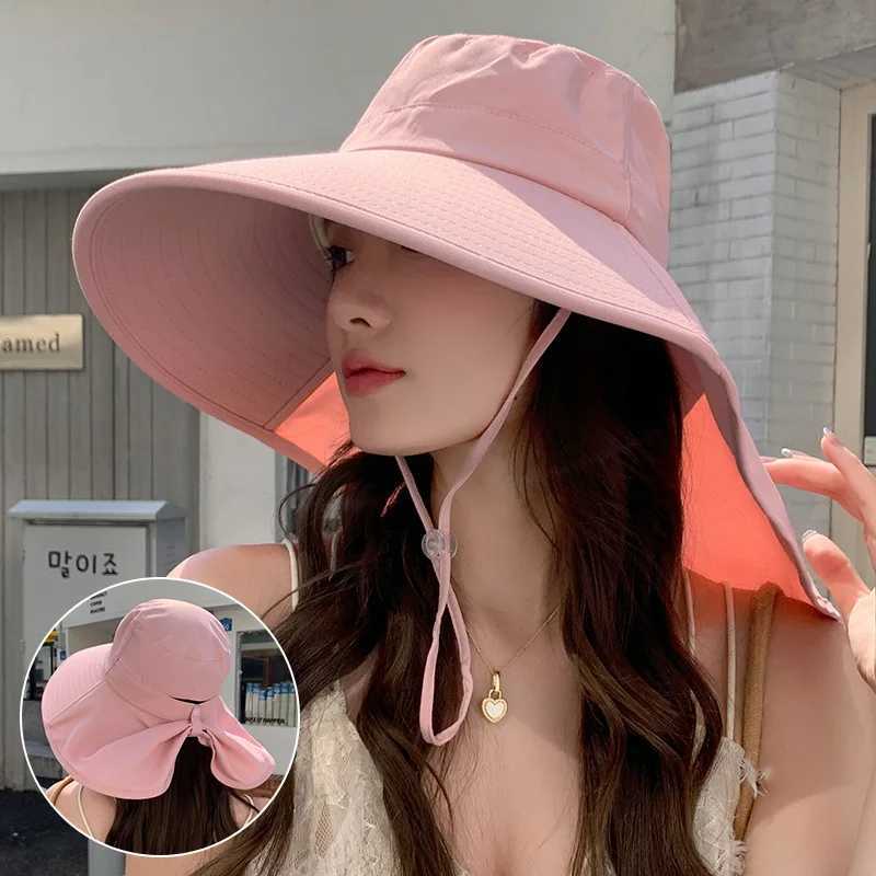 Outdoor Sun Bucket Hat for Women Girls Fishing Hat Wide Brim Bucket Hat with Neck Cover 50+ UPF Protection Safari CXJ250304