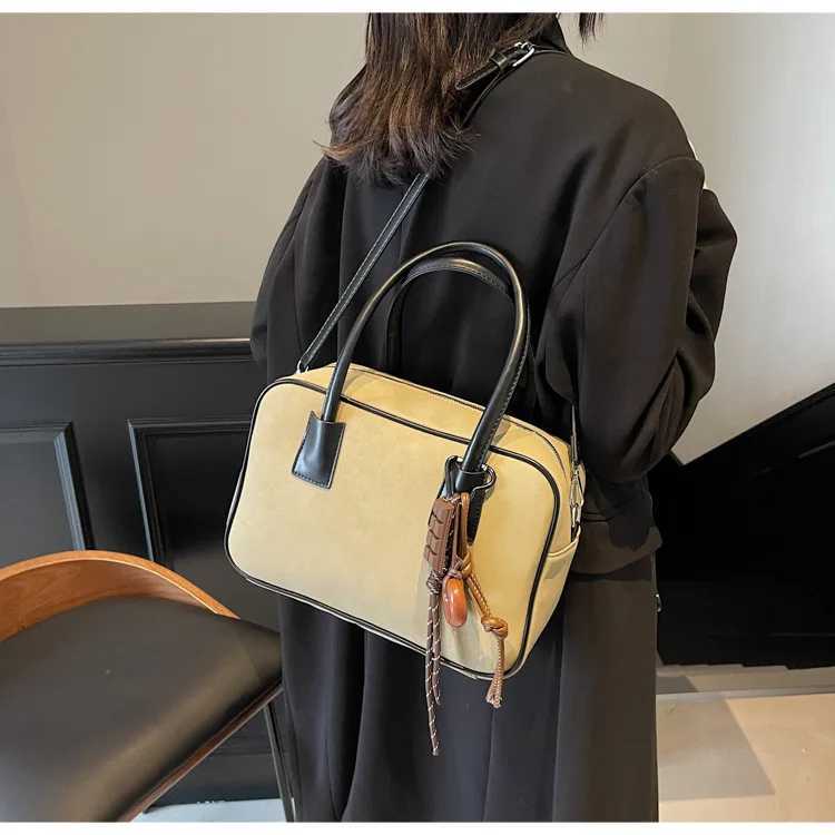 Luxury Designer Nubuck PU Leather Womens Handbag Retro Crossbody Bag Bucket Tote Y250303