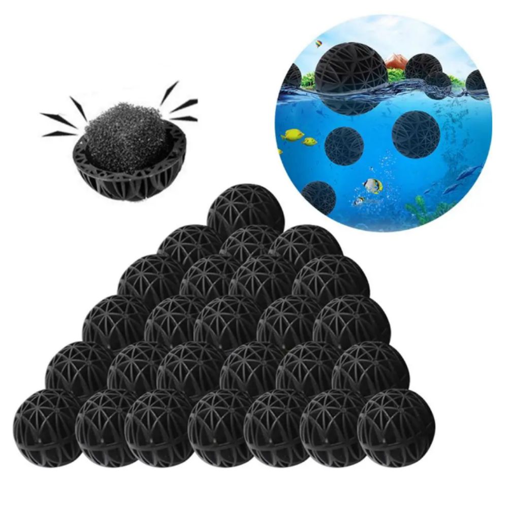 Aquarium Filter Bio-ball with Inside Sponge Filter Media for Aquarium Fish Pond Tank Clean Waterfall Fountain Filters