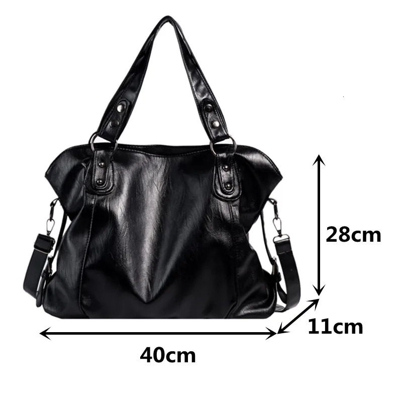 Large black shoulder bag womens large homeless shopping solid color highquality soft leather cross body handbag travel 250303