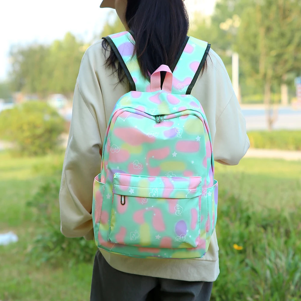 Ship from US 3pcsset Teenage Backpack School Bag Adjustable Strap Fashion Travel Waterproof Back Rucksack for Kid Child 250304FBB