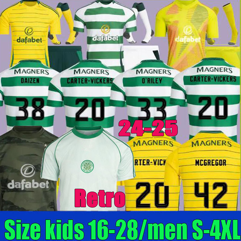Celts 2025 Retro Soccer Jerseys EDOUARD 24 25 JOSEPH CelticFc Home Away Football Shirt ELYOUNOUSSI TURNBULL ETI CHRISTIE JOTA GRIFFITHS FORREST GUEYE