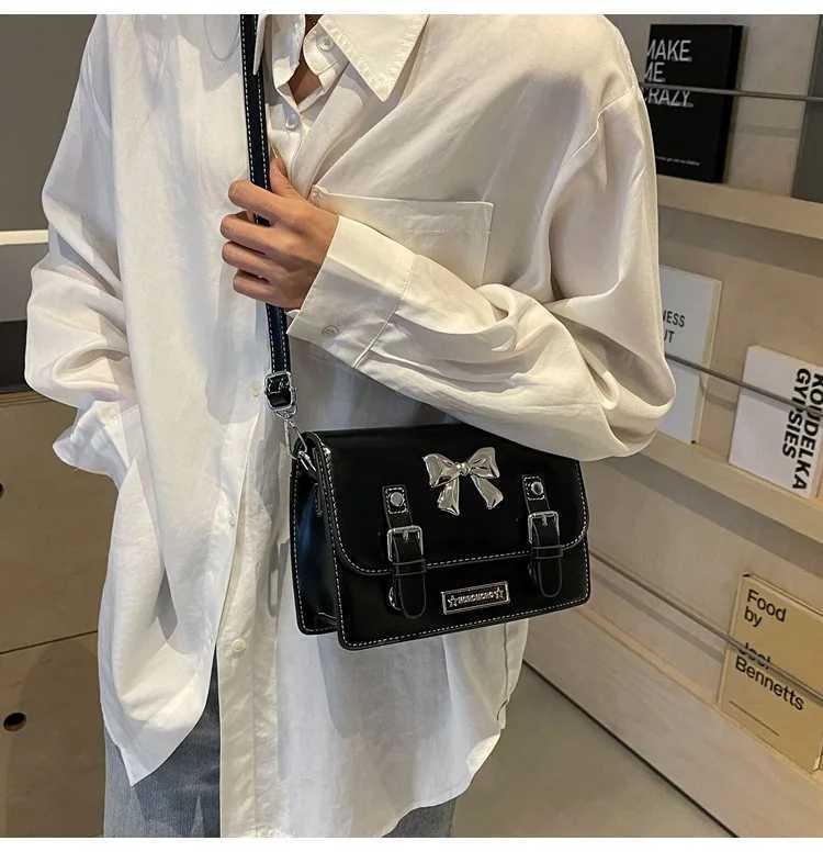 Luxury Women Brand PU Leather Contrast Color Crossbody Bag Casual Lock Sweet Flap Messenger Bag Y250303