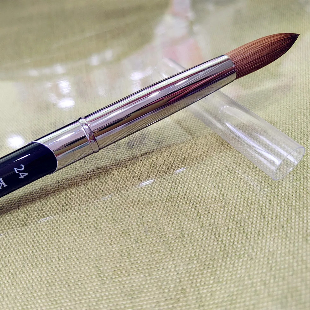 Kolinsky Acrylic Nail Art Brush 1PCS Sample Test Round Sharp Factory Direct Silver Metal Drawing Tool 250304