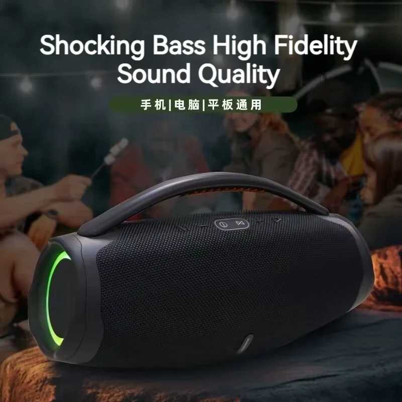 100W High Power Speaker Portable Waterproof RGB Colorful Light Wireless Subwoofer 360 Stereo Surround TWS Boom Box Z250304