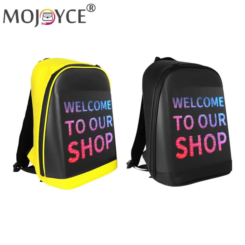 Ship from US Outdoor Walking Billboard Wifi Bags LED Display Screen Backpack Business Travel Laptop Bag Multifunction School 250304FBB