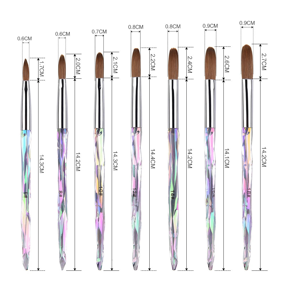 Kolinsky Sable Nail Brush Acrylic Nail Brush Nail Extension Tools Professional DIY Carving Nails Art Pen Tool Acrylic Powder 250304