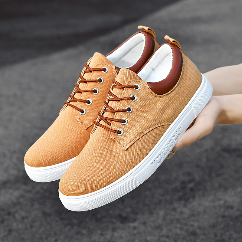 New Men's 2025 Summer And Autumn Designer Board Shoes Canvas Personalized Korean Edition Fashion Versatile Comfortable Thick Soled Height Increas