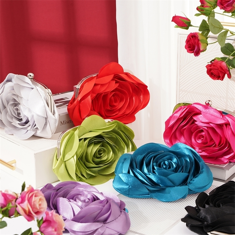 Evening Bag Flower Bride Small Purse Full Dress Party Handbag Wedding Wallet Women Floral Chain Lady Clutches EB034 w250303