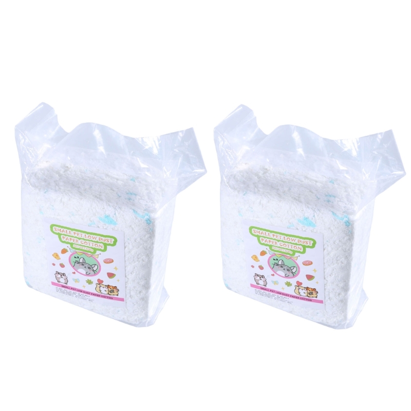 2 Pack Natural Paper Small Pet Rabbits Hamster Bedding with Odor Control
