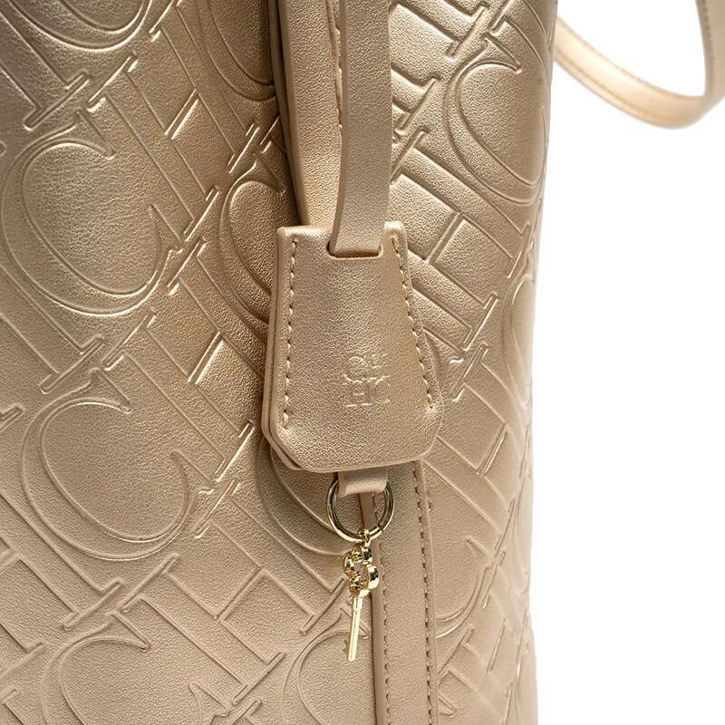 CH Premium Feeg Pure Colour Letter Emed Design Handbag Shoulder Bag Classic Fashion Ladies Crossbody Large Capacit