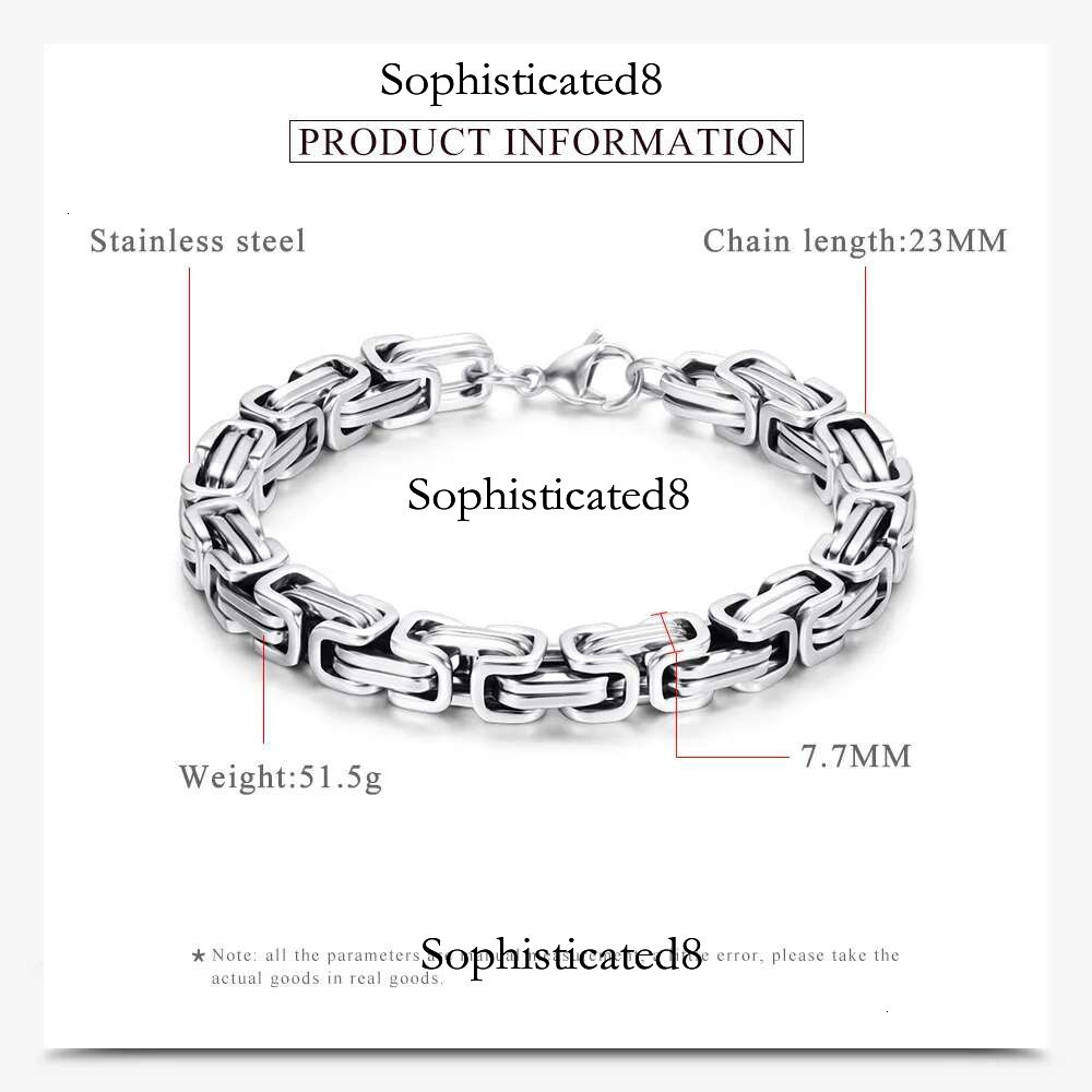 HNSP 8MM Stainless Steel Homme Hand Chain For Men Bracelet Motorcycle Bikes Rock Male Jewelry