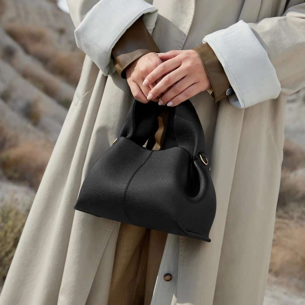 2025 New Women's Shoulder High Quality Lychee Pattern Leather Cloud Bag Designer Fashion Handbag