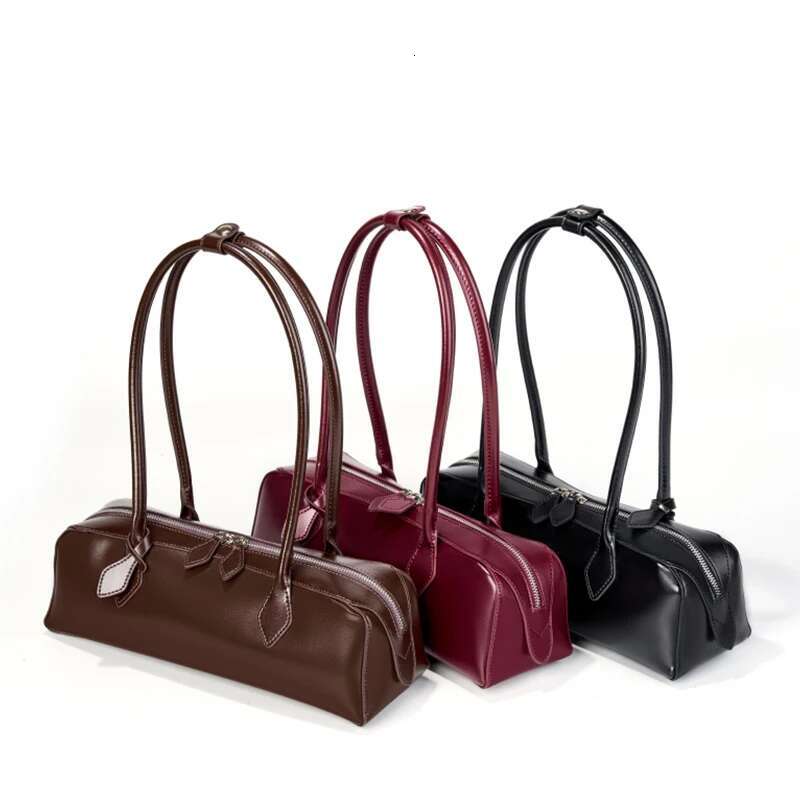 New Women's Cowhide Genuine Leather Designer Shoulder Bags Women Baguette Bag High Quality Fashion Female Handbags