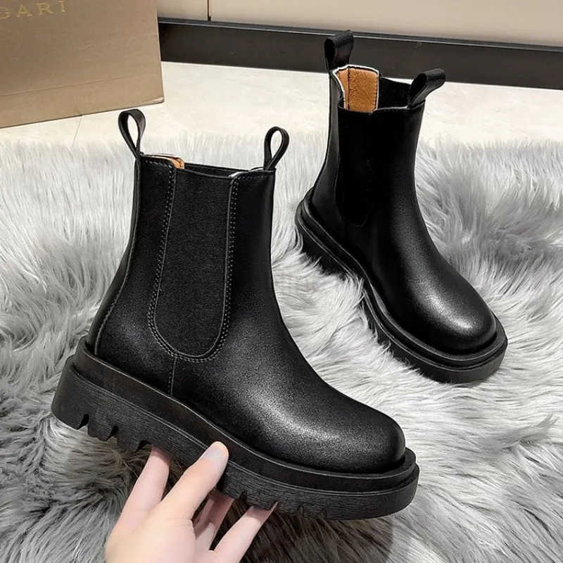 2024 New Thicken Winter Knight Boots Wen Knee High Long Square Heel Boots Thick Motorcycle Goth Boots Black Botas Mujer Z250304
