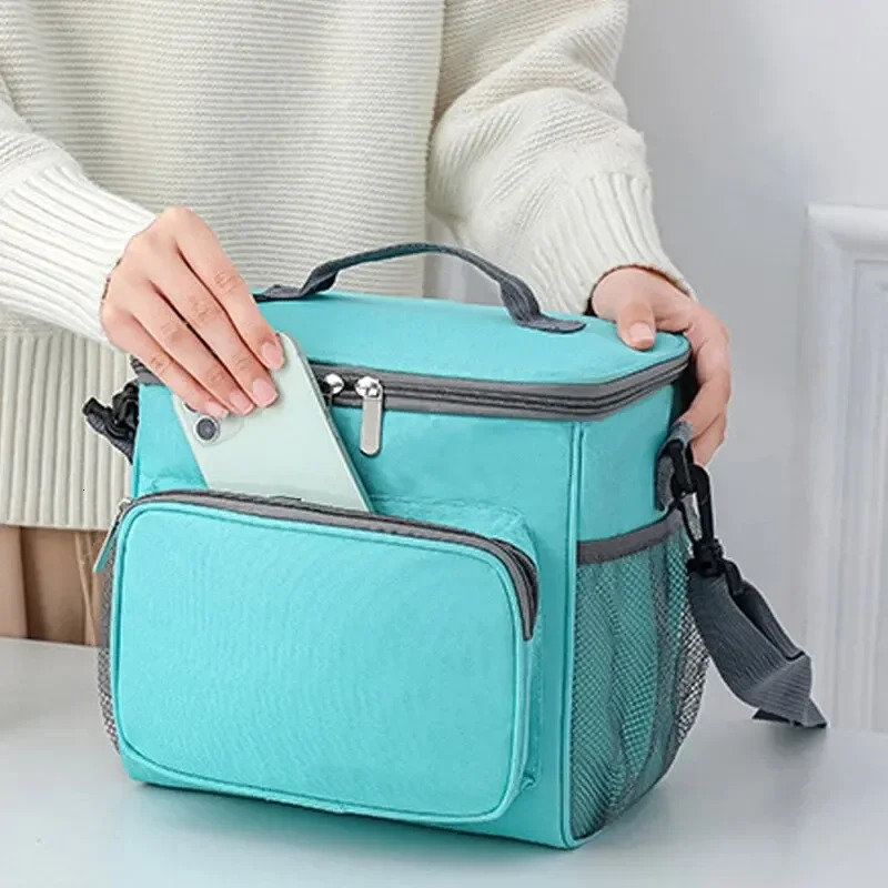 Large Capacity Manual Bill of Lading Shoulder Oxford Thick Insulation Bag Camping Lunch Bag Outdoor Picnic Bag 250228