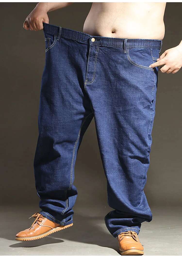 Plus Size Men 200Kg Large Size 14Xl 11Xl 12Xl 15Xl Autumn And Winter Pants Large Stretch Straight 50 54 56 60 Black Jeans
