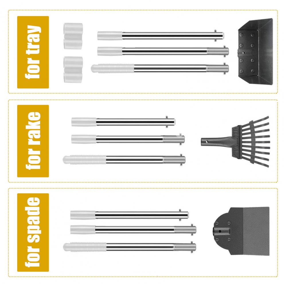 Stainless Steel Retractable Handle Picker Stain-resistant Dog Scoop Stainless Steel Swivel Bin Rake Spade for Lawns for Medium