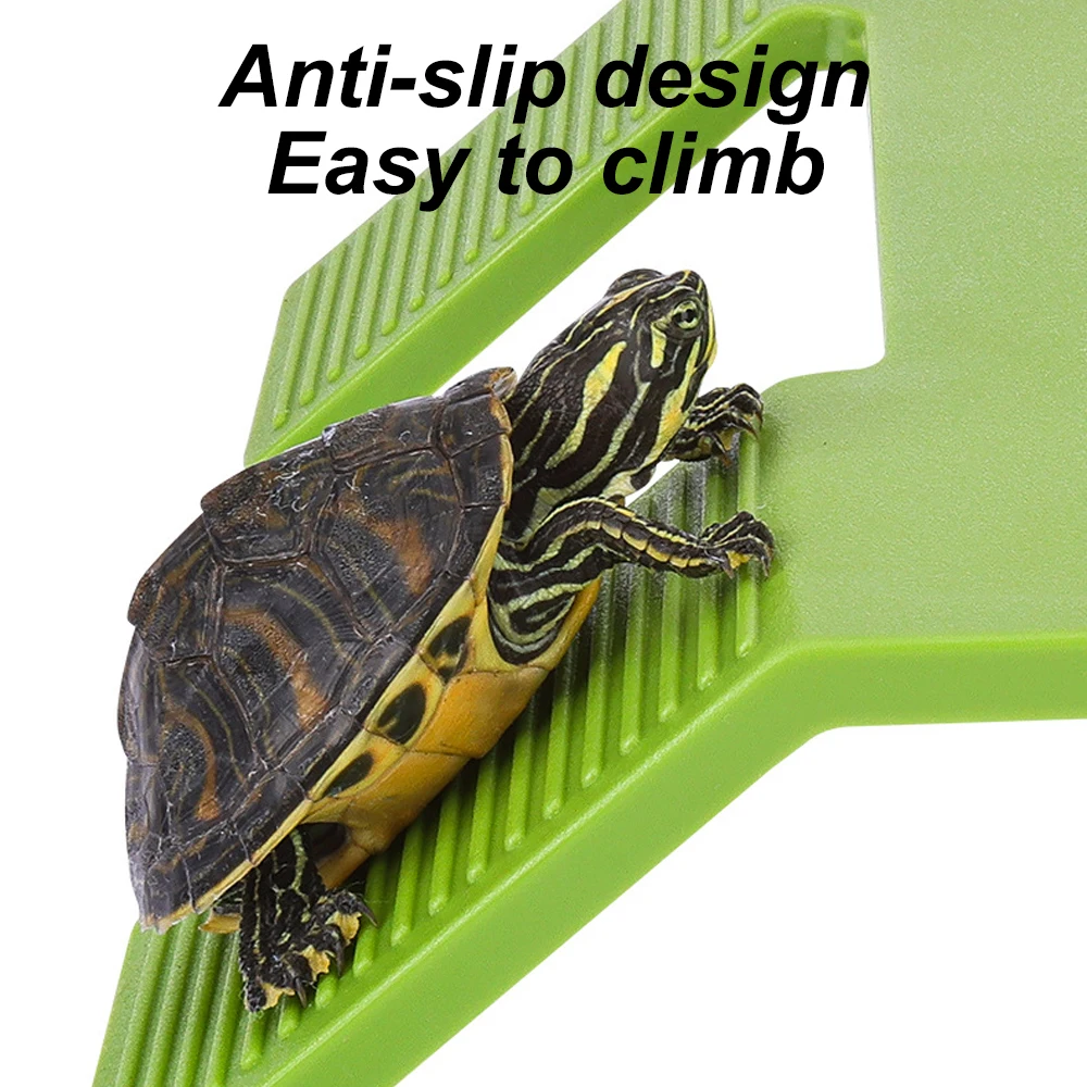 S/M Fish Tank Turtle Basking Platform Turtle Climbing Platform with Suction Cup Turtle Ramp Ladder for Amphibian Pet Aquarium