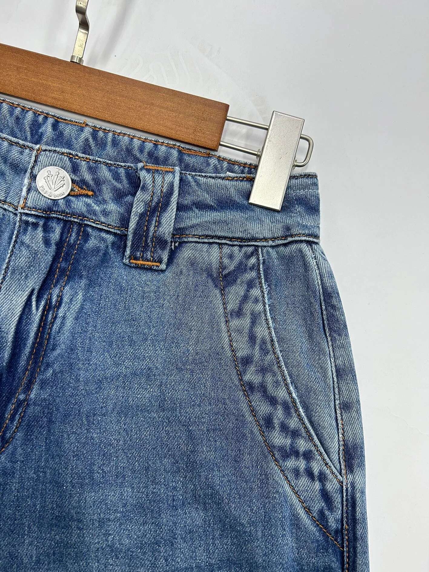 2024 New Blue Denim High Waist Loose Long Jeans Pants For Women Retro