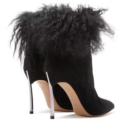 Ins Fashion Show Electroplating And Fairy Plush Short Women's Shoes Ankle Boots