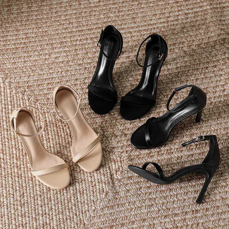 Wen Open Toe Ankle Strap Stiletto Heel Dress Sandals Elegant Wedding Party Shoes Pumps High Heel Summer Classic Sexy Pumps Z250304