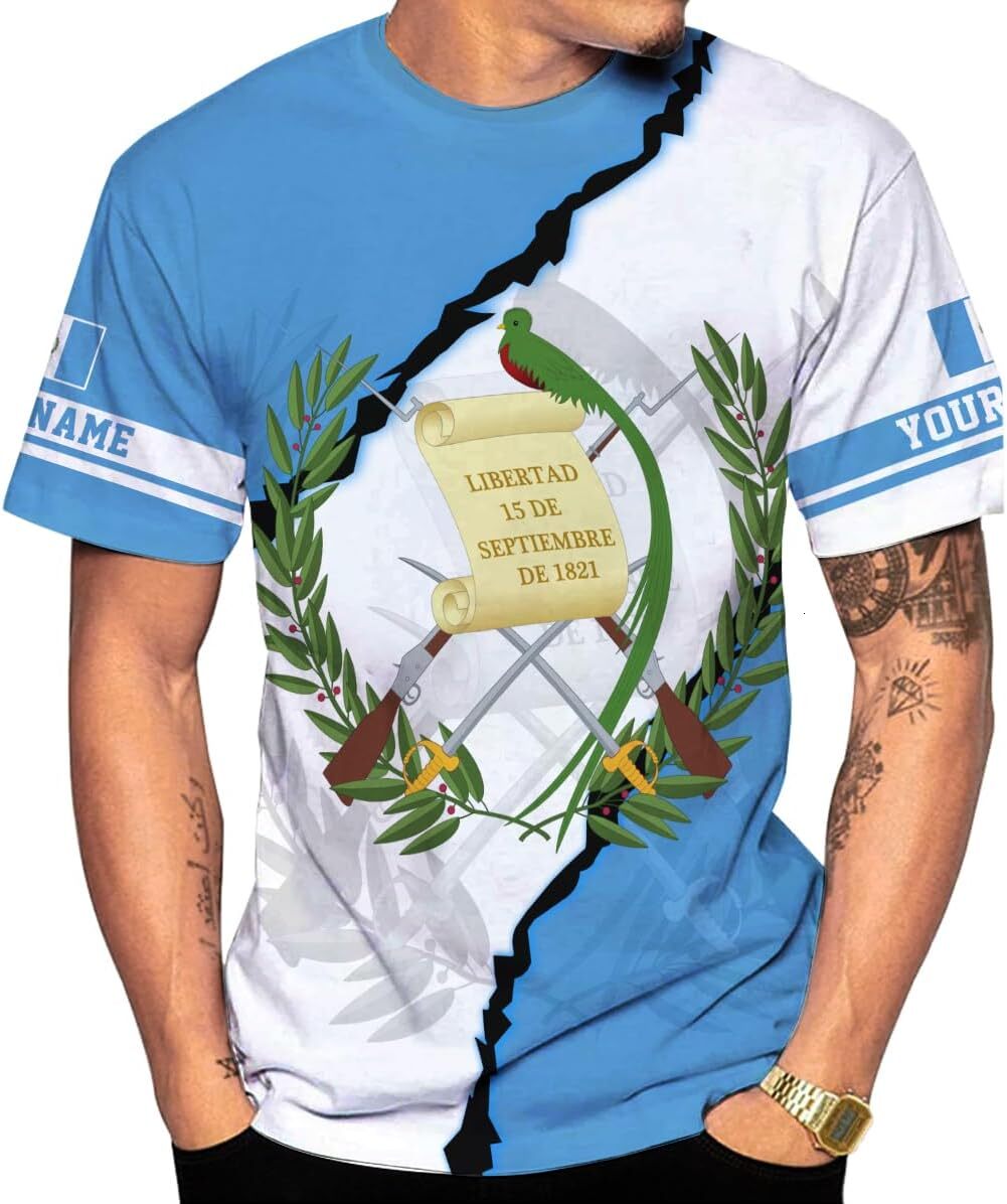 Mens T shirt Personalized Guatemala Shirt 3D Guatemala Camisas Guatemala Flag Shirts, Guatemalan Pride T-Shirt for Men Women GT8 tee Casual tops summe