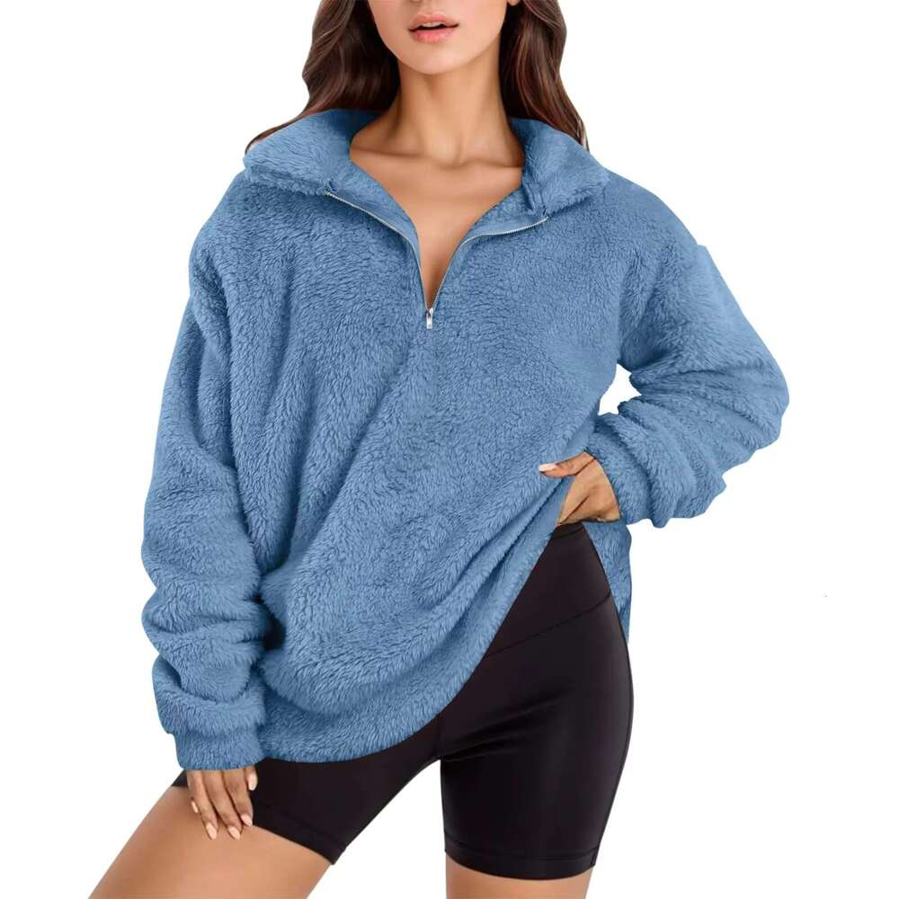 Popular Fall/Winter Loose Half Zip Women's Hoodie