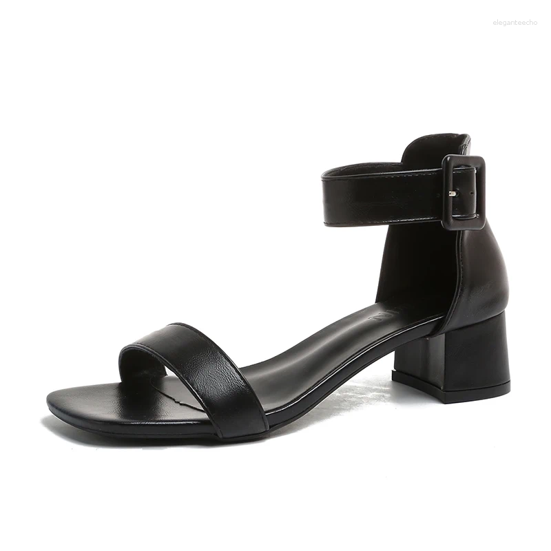 2025 S Fashion Designer Sandals Plus Size Women S Leopard Print Shoes One Word Buckle Suede Coarse Heel High