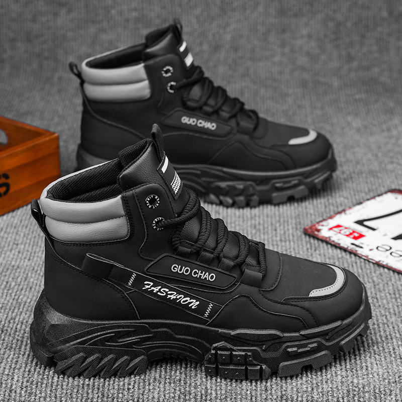 2025S New Original Designer Fashionable High Top Martin Boots Four Seasons Men s Versatile Multi Functional Outdoor Sports And Leisure Shoes Black Bro