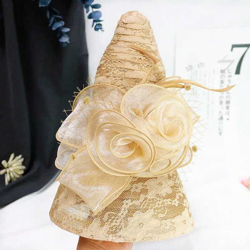 Enchanting Kentucky Big Hat Ladies Tea Party Wedding Summer Organic Hat Ladies Flower Big Wide Brim Fashion Retro FedoraXJ250304