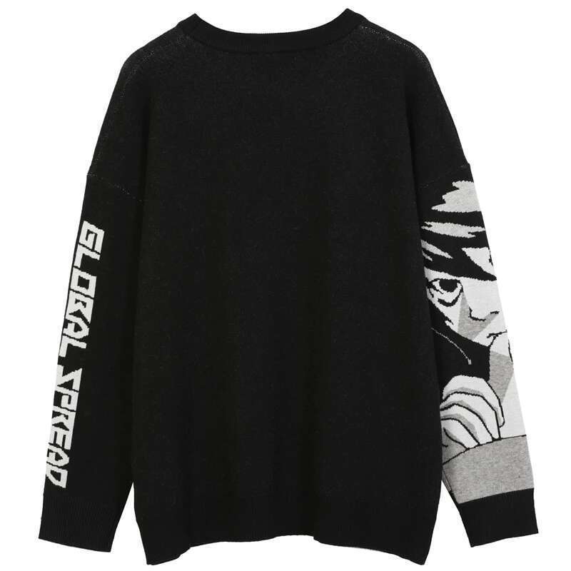 FGKKS Mens Hip Hop Streetwear Haruku Sweater Vintage Japanese Style Anime Girl Knitted 2022 Cotton Pullover Sweaters Male