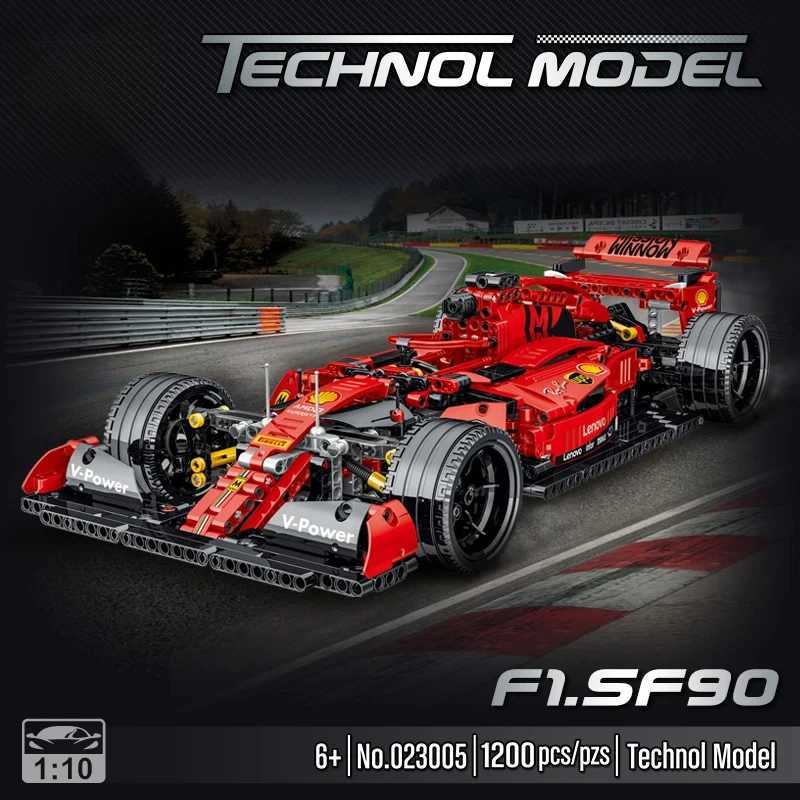 2024 New Technical Formula F1 Racing Car Building Blocks Set Model MOC Assembly Vehicle Bricks Kids Toys for Boys Christmas GiftT250304