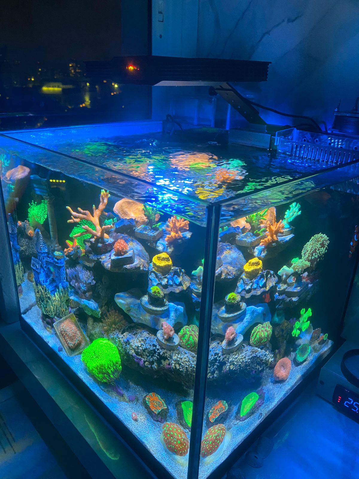 75W Marine Coral Reef light Spectra V3 Aqua Knight Saltwater Seawater Aquarium Led Light Programmable Sunrise Sunset 30inch tank