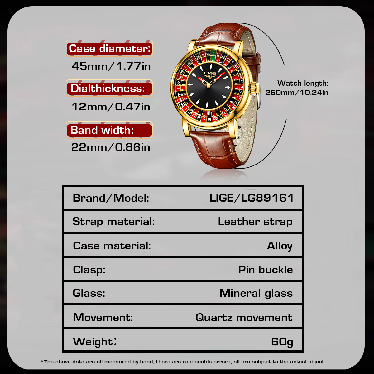 LIGE fashion quartz watch men's watch personality trendy waterproof night light multifunctional watch