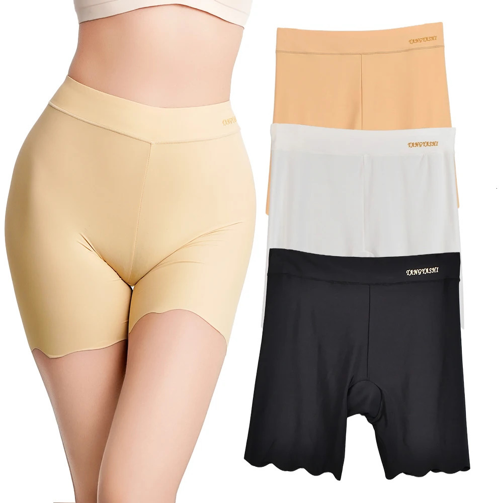 2 seamless and safe short womens ice silk summer anti rubber underwear boxing largesized leg 40100kg 250304