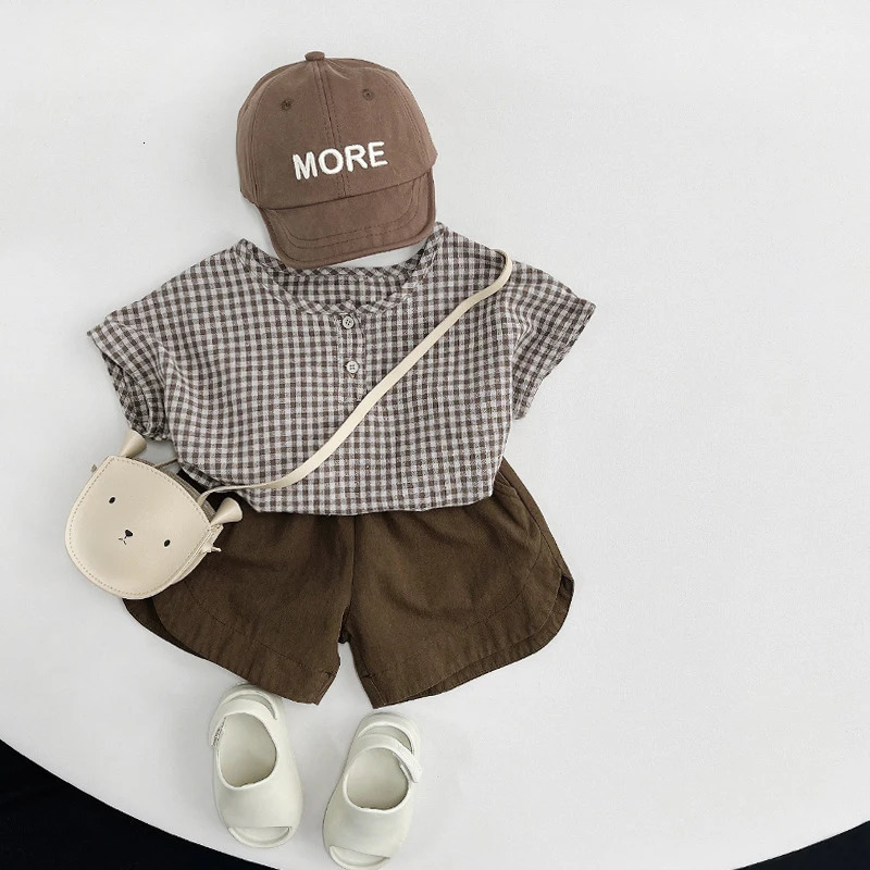Spring Summer Children Shorts 1-8Y Boys Girls Cotton Solid Short Pants Casual Trousers Korean Toddler Wear For Kids Clothing 250304
