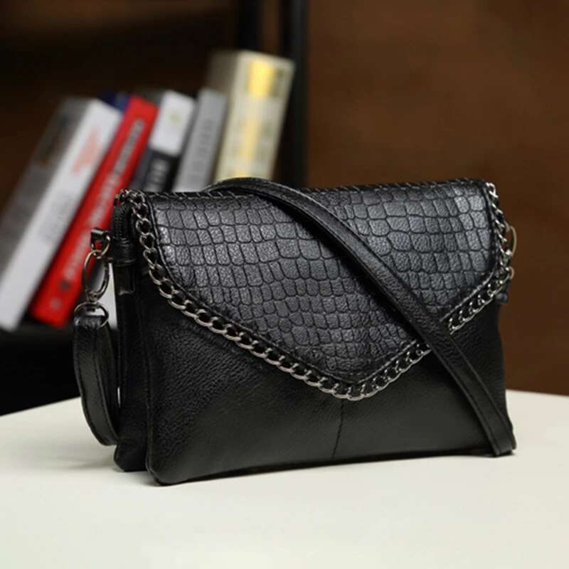 S/L Black 1PC Handbags Women PU Messenger Shoulder Female Casual Crossbody Bag Retro Purse