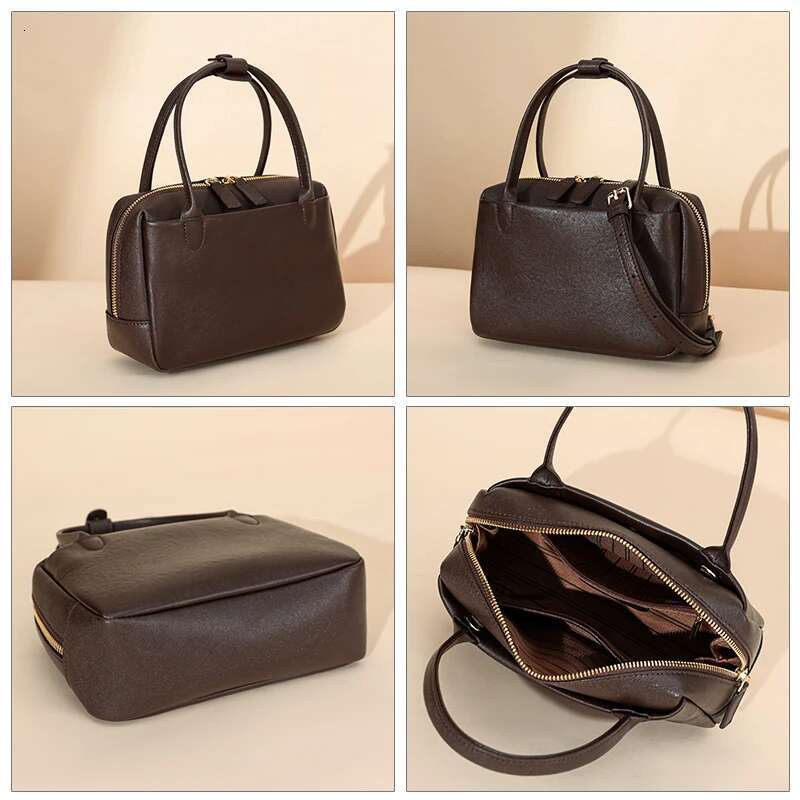 Natural Cow Genuine Leather Handbags Women High Quality Shoulder Bag Female Fashion Retro Designer Cowhide Crossbody Bags