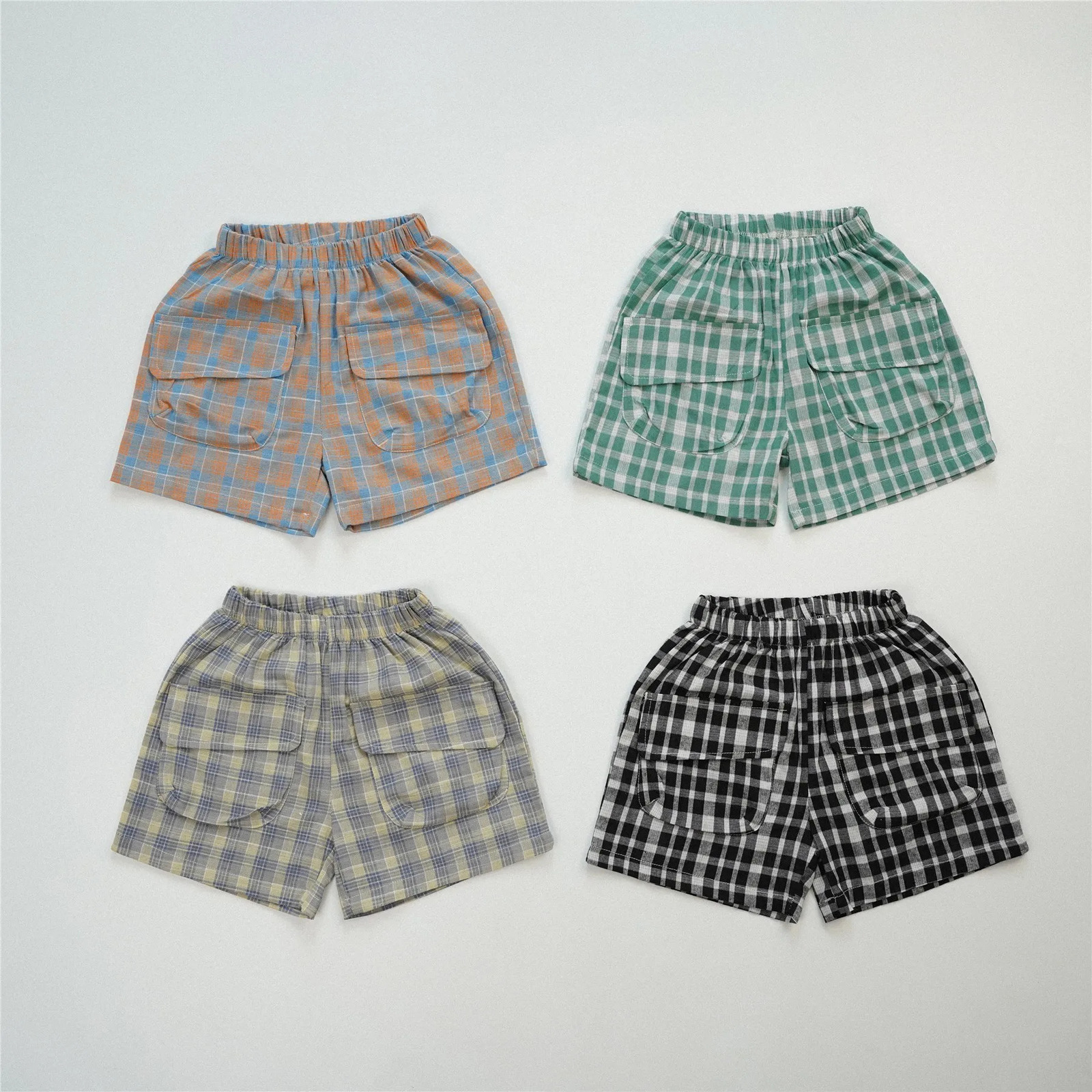 Arrival Summer Casual Preschool Shorts Baby Boys Flat Pants Full Set Cotton Comfortable Loose Children Girls Shorts 250304