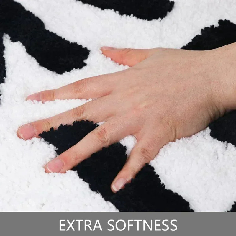 AISIRUI Get Naked Bath Mat Bathroom Rugs for Bathtub Cute Apartment Decor Tufted Black and White Shower 250303