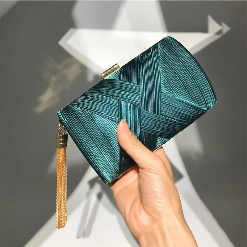 Fashion Women Evening Bags Tassel Ladies Clutch Purse Shoulder Chain Wedding Party Handbags 250303