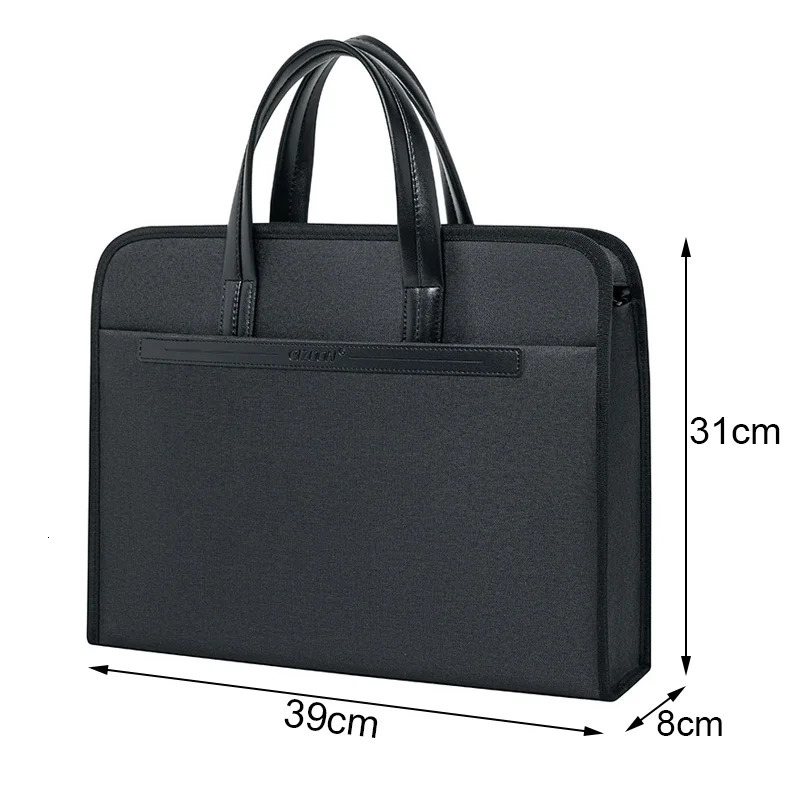 Mens Oxford Casual Briefcase Multi-layer A4 Office Zipper Bag Large Capacity Business Bag Male Business Handbag Conference 250228