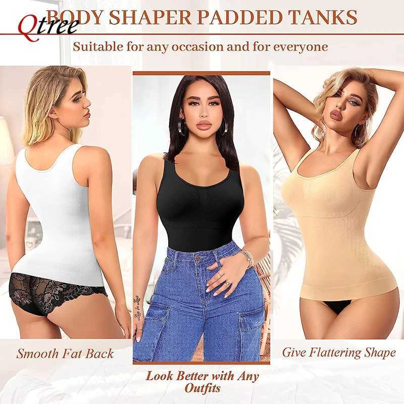 Qtree Women Tummy Control Shapewear Classic 2-IN-1 with Padded Bra High Elastic Strench Vest Body Shaper Slim Up Lift CorsetXJ250304