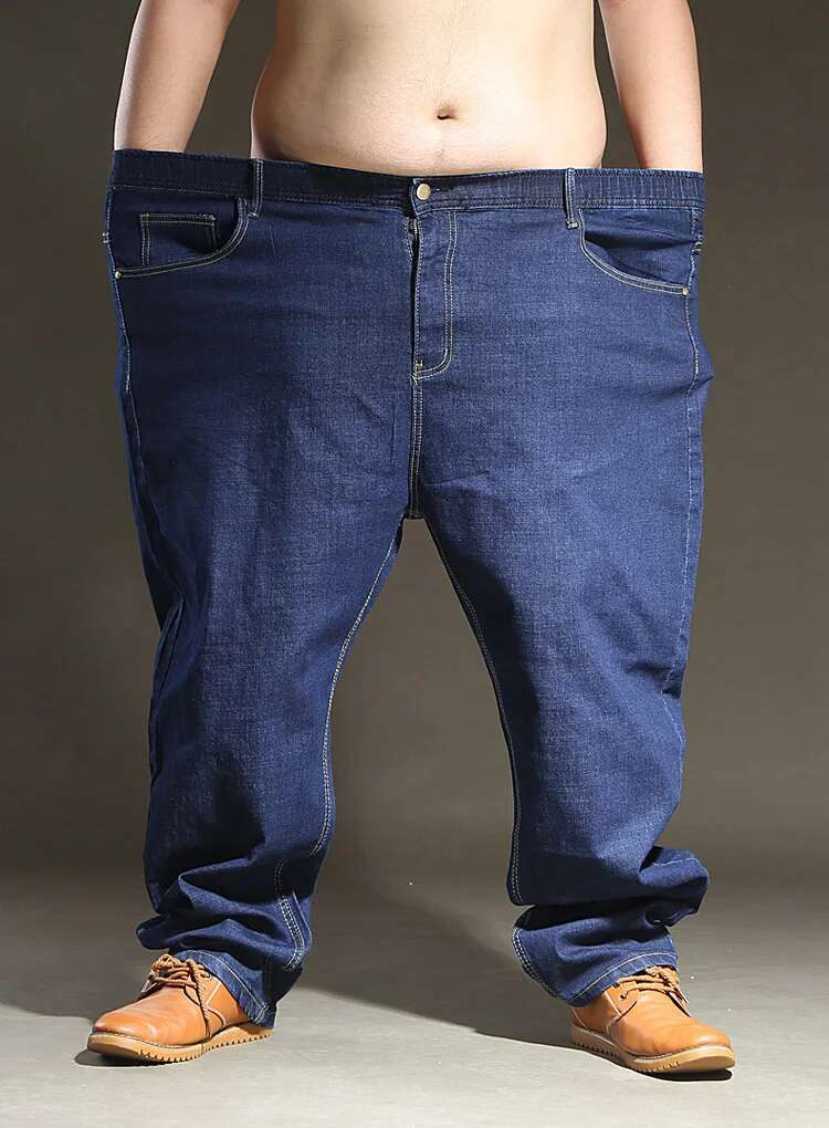 Plus Size Men 200Kg Large Size 14Xl 11Xl 12Xl 15Xl Autumn And Winter Pants Large Stretch Straight 50 54 56 60 Black Jeans