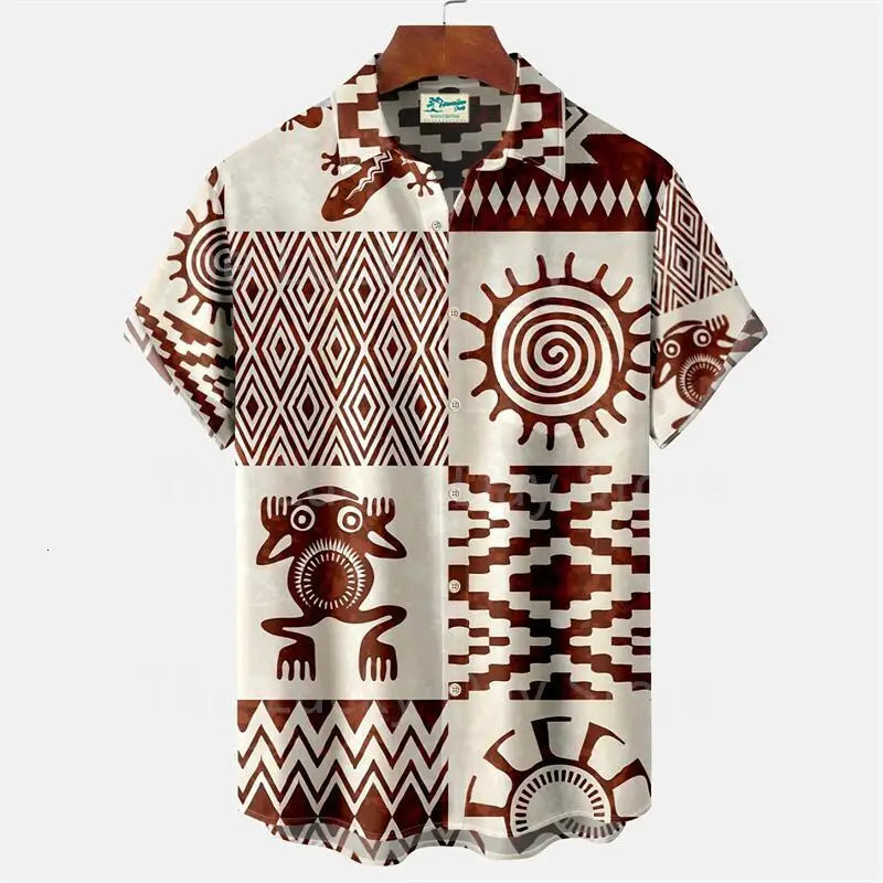 Mens Casual Social Hawaiian Oversized Short Sleeve Shirt Elegant Vintage Harajuku Summer Fashion Clothing Pattern Top 250227